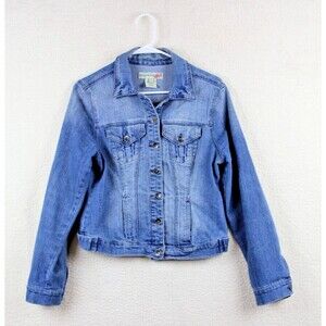 PARIS BLUES Girls Denim Jacket Light Wash Size Large 12 to 14